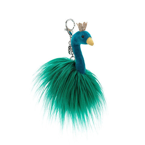 fancy peacock bag charm