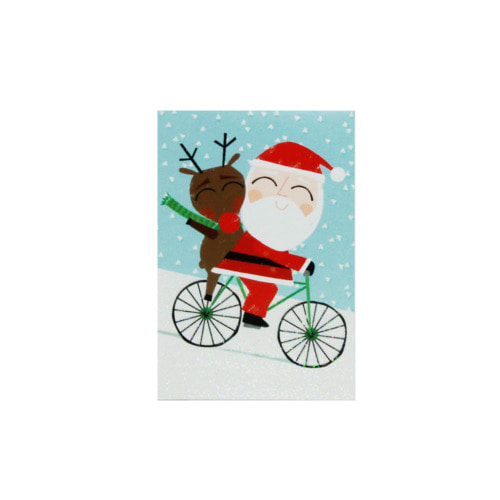 X-MAS _ santa deer on bicycle