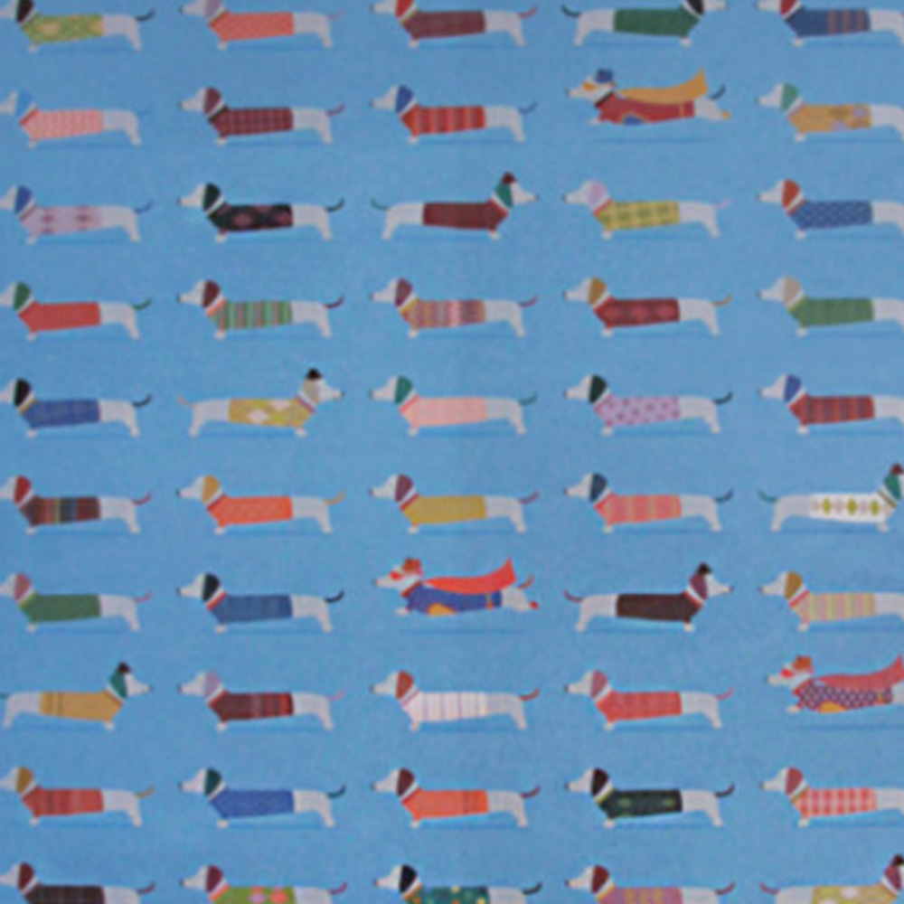 SAUSAGE DOGS ON BLUE 포장지