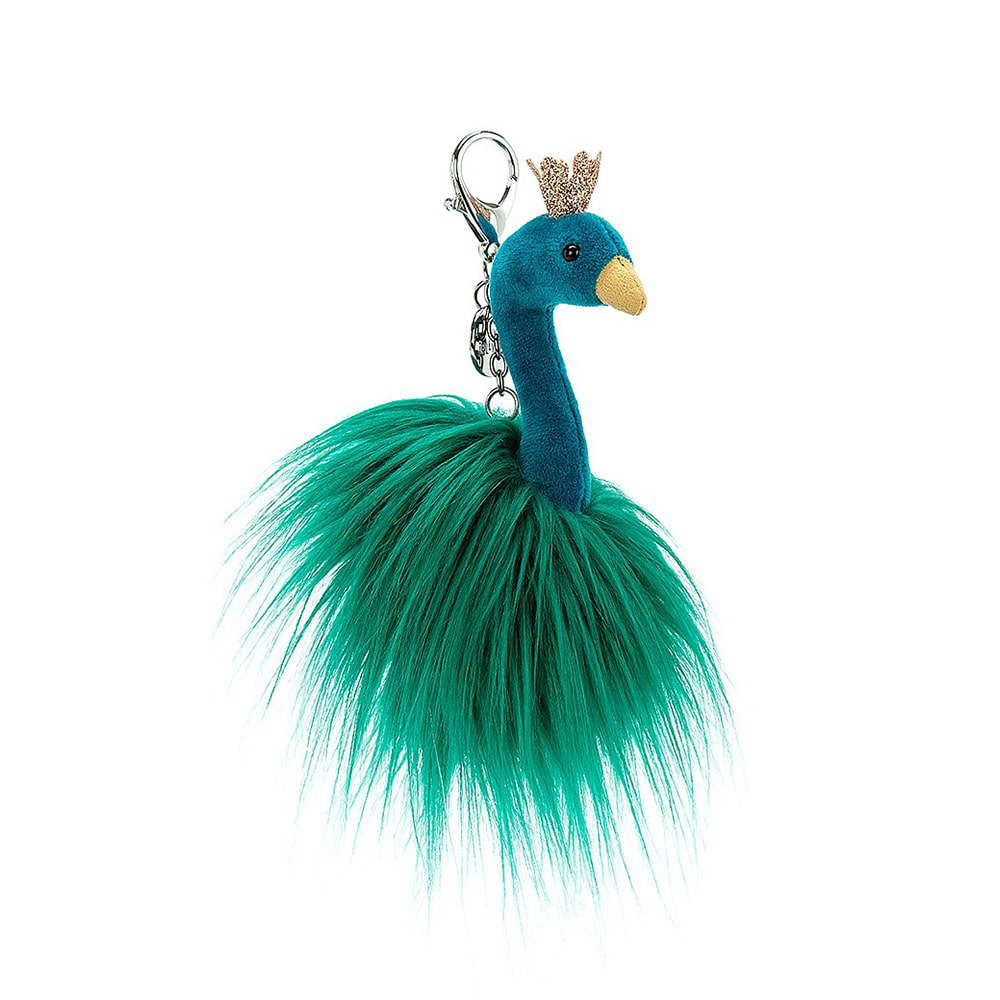 fancy peacock bag charm
