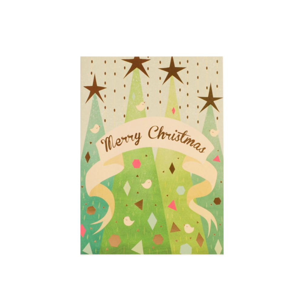 X-MAS _ Four trees christmas card
