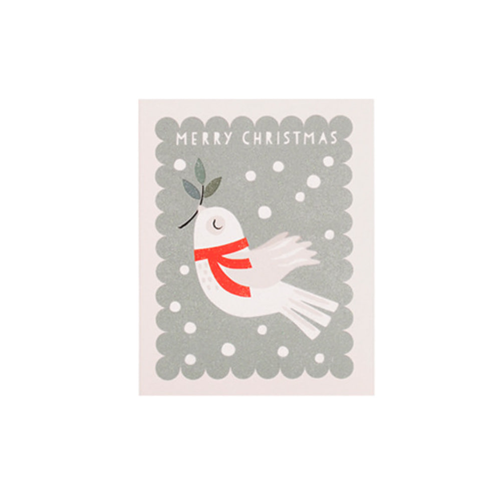 X-MAS _ Dove with red scarf stamp