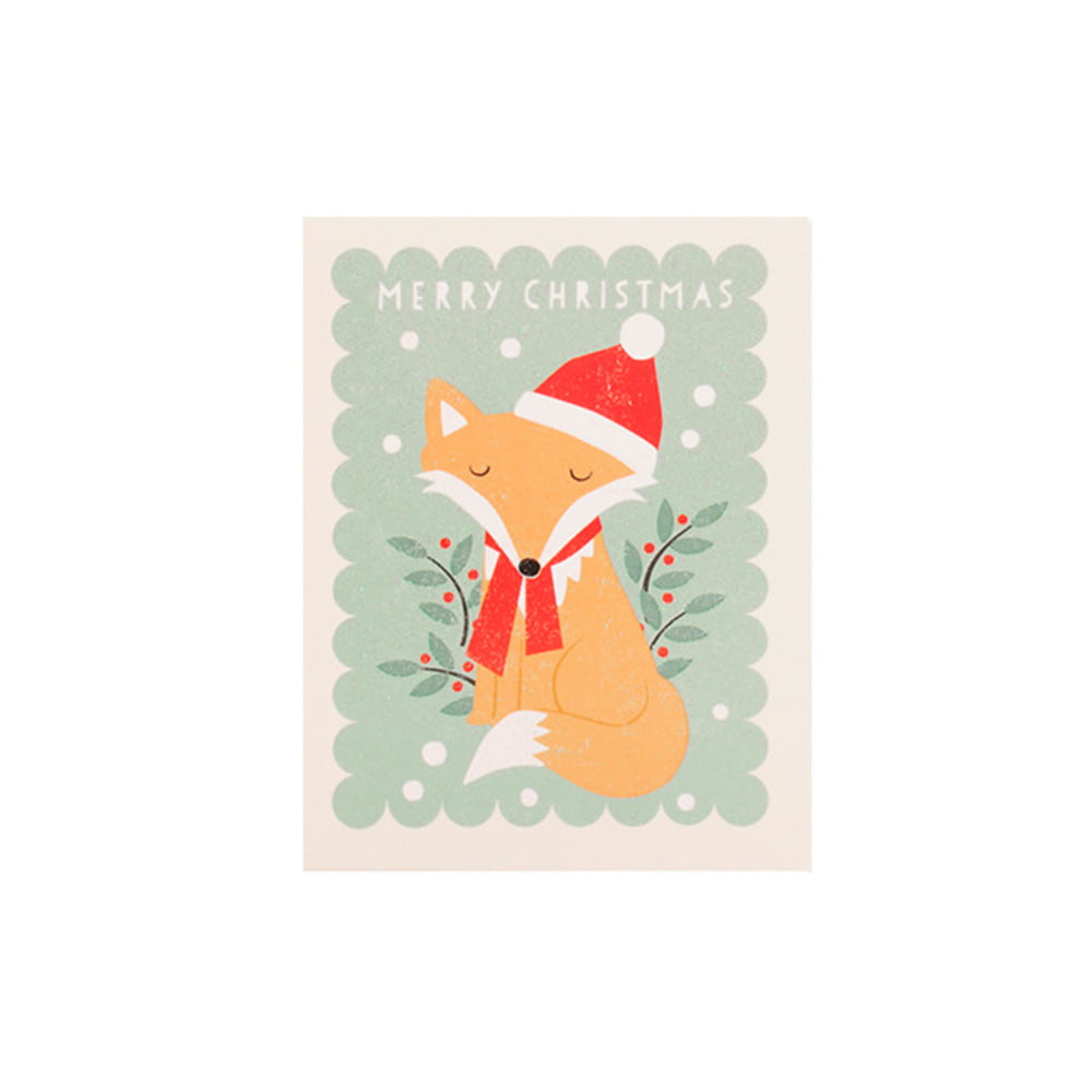 X-MAS _ Fox with red scarf stamp