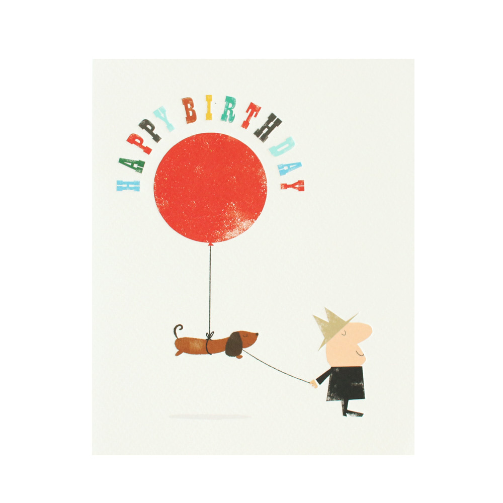 Happy birthday dog &amp; balloon