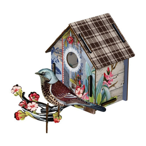 Bird house with fabric bird I&#039;m back!!