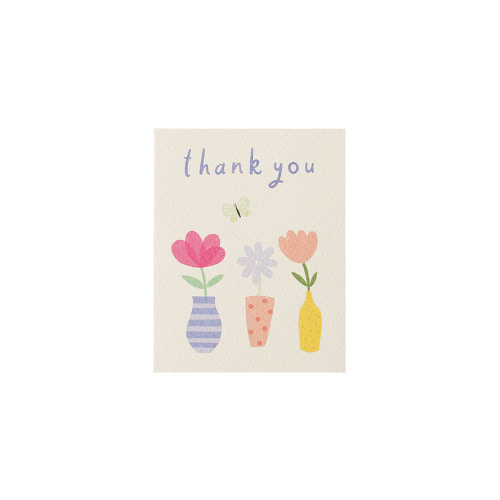 Thank you Flowers in vases mini card