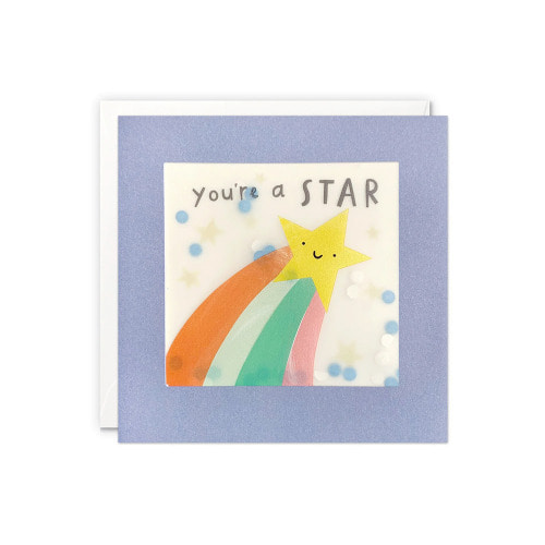 Your&#039;re a star colourful paper shakies card