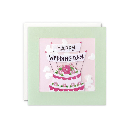 Happy wedding day cake paper shakies card